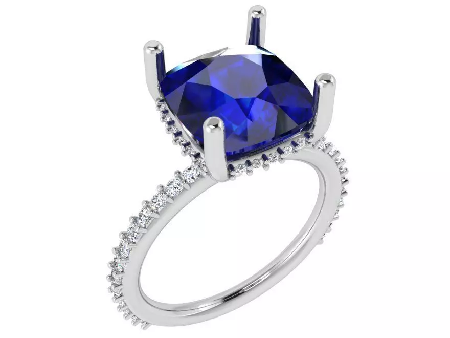 Cushion Cut Ring 4212 3D print model