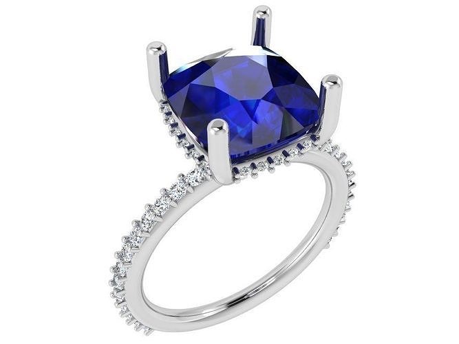 Cushion Cut Ring 4212 3D print model