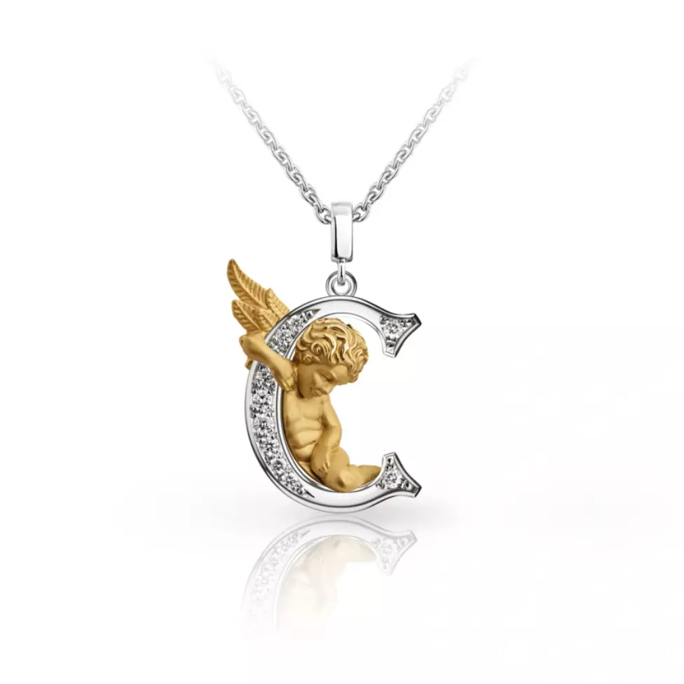 My Angel Letter Pendant Necklace 3D print model