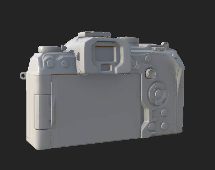 Camera olympus Low-poly 3D model_10
