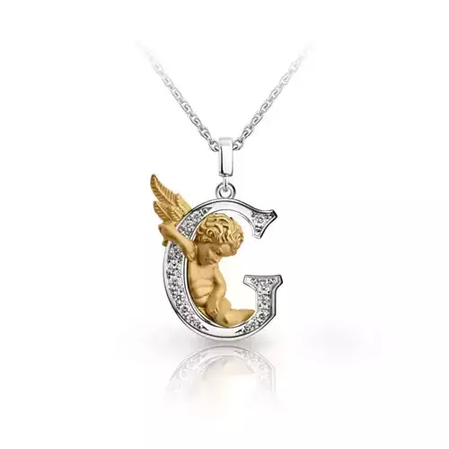 My Angel Letter Pendant Necklace 3D print model