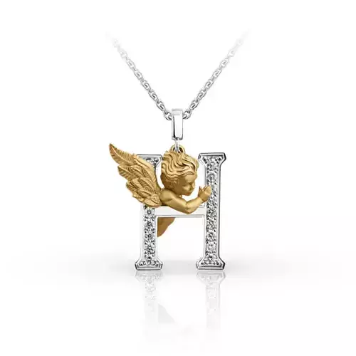 My Angel Letter Pendant Necklace 3D print model
