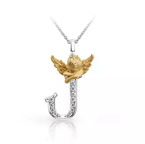 My Angel Letter Pendant Necklace 3D print model
