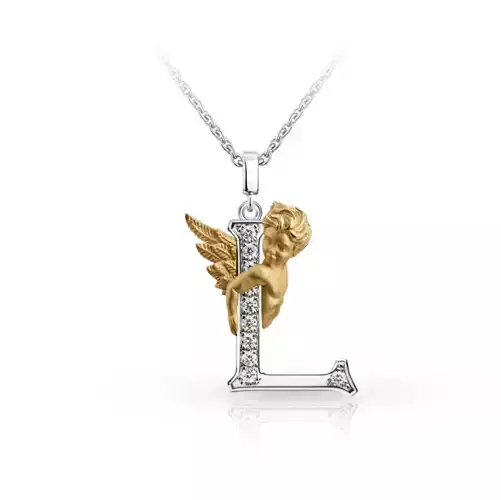My Angel Letter Pendant Necklace 3D print model