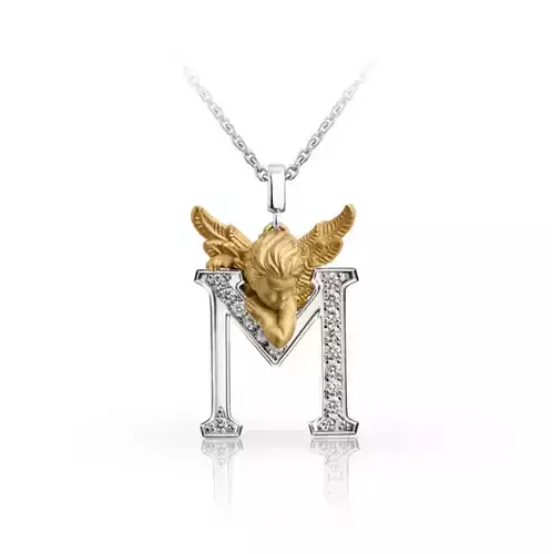 My Angel Letter Pendant Necklace 3D print model