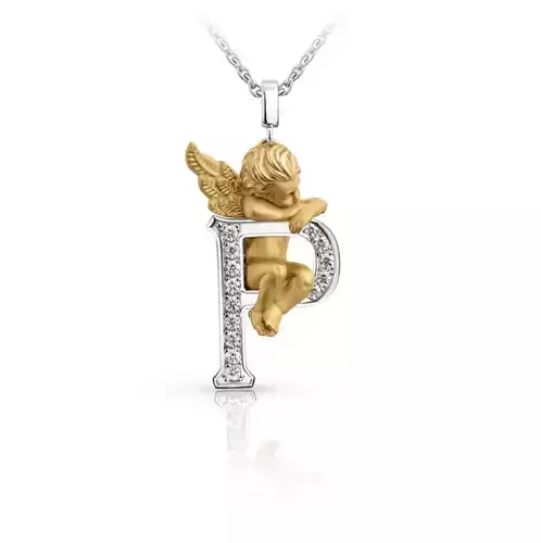 My Angel Letter Pendant Necklace 3D print model