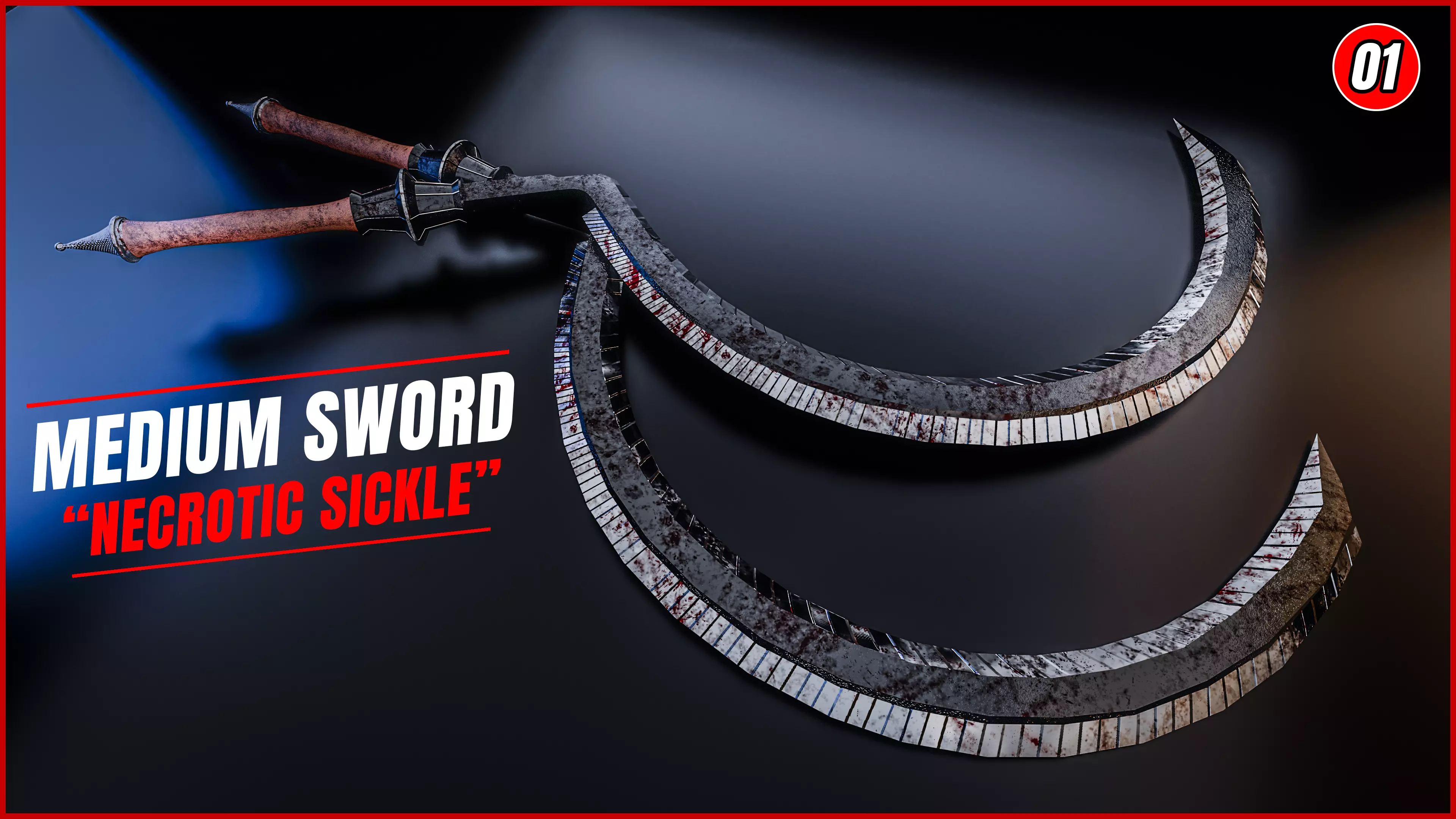 SWORD LOW POLY  NECROTIC SICKLE Low-poly 3D model_0