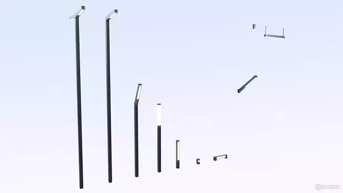 Street Light Kit PBR Free low-poly 3D model