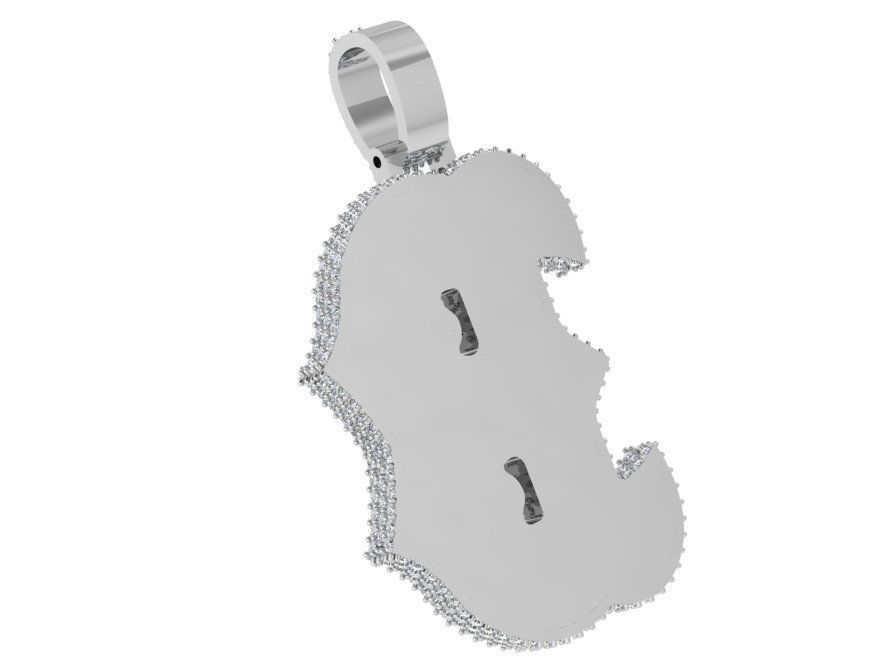 B Letter Pendant 4233 3D print model_4