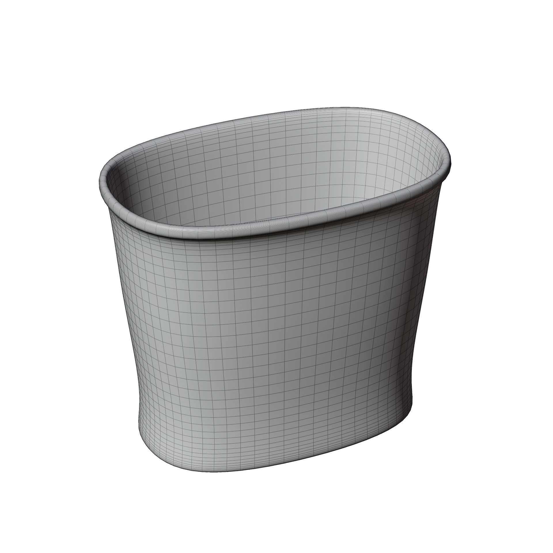 Oval Trash Can 3D model_6