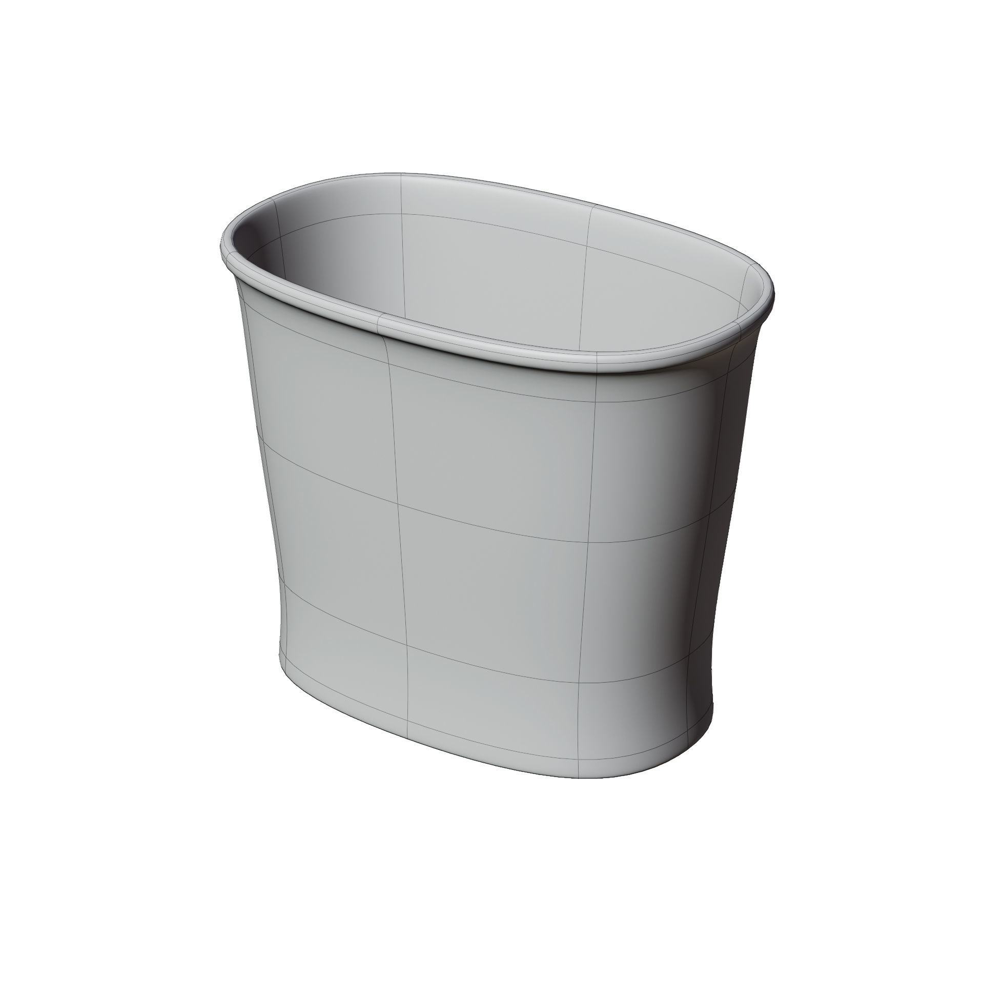 Oval Trash Can 3D model_7
