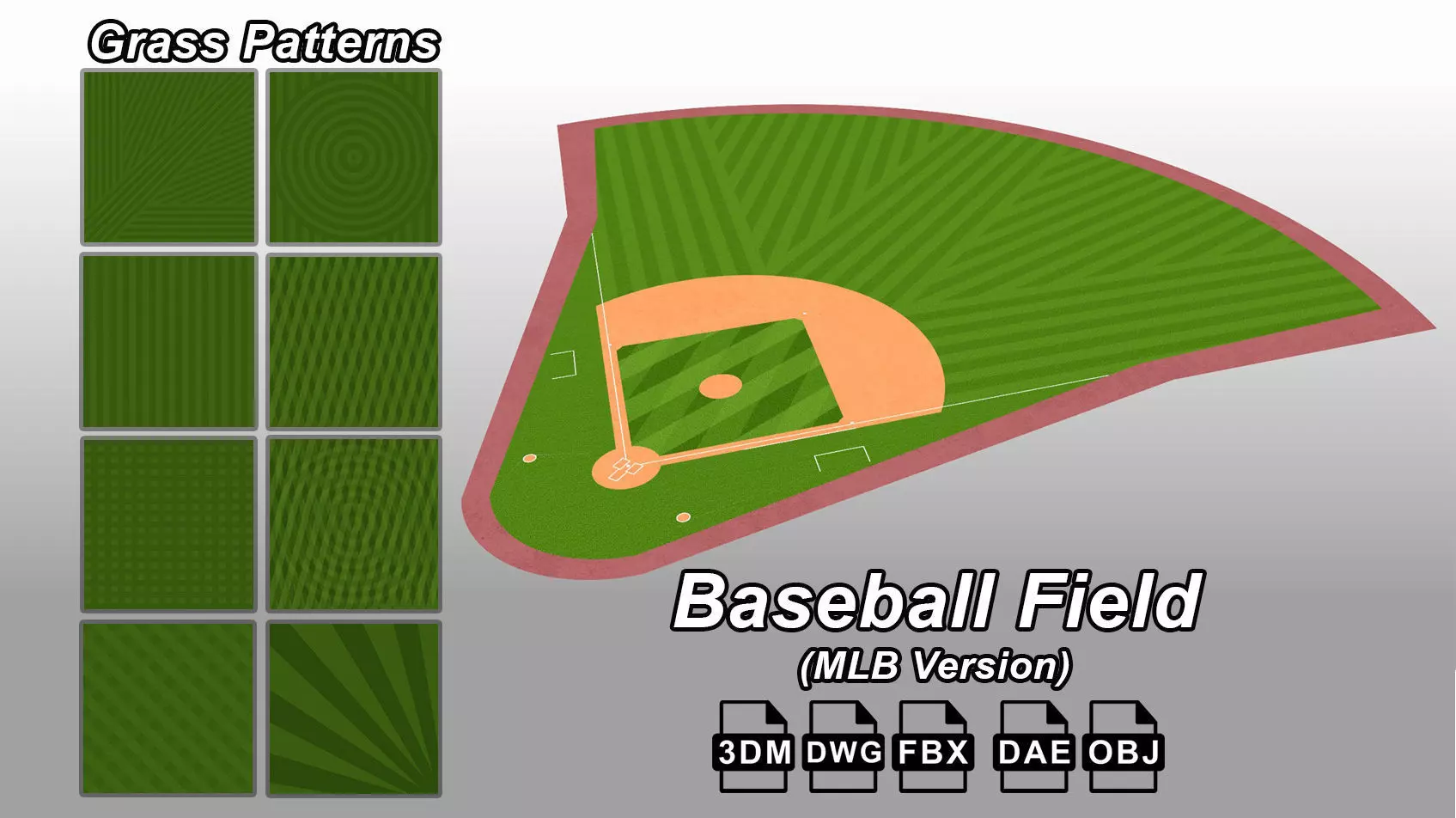 Baseball Field - MLB Version Low-poly 3D model_0