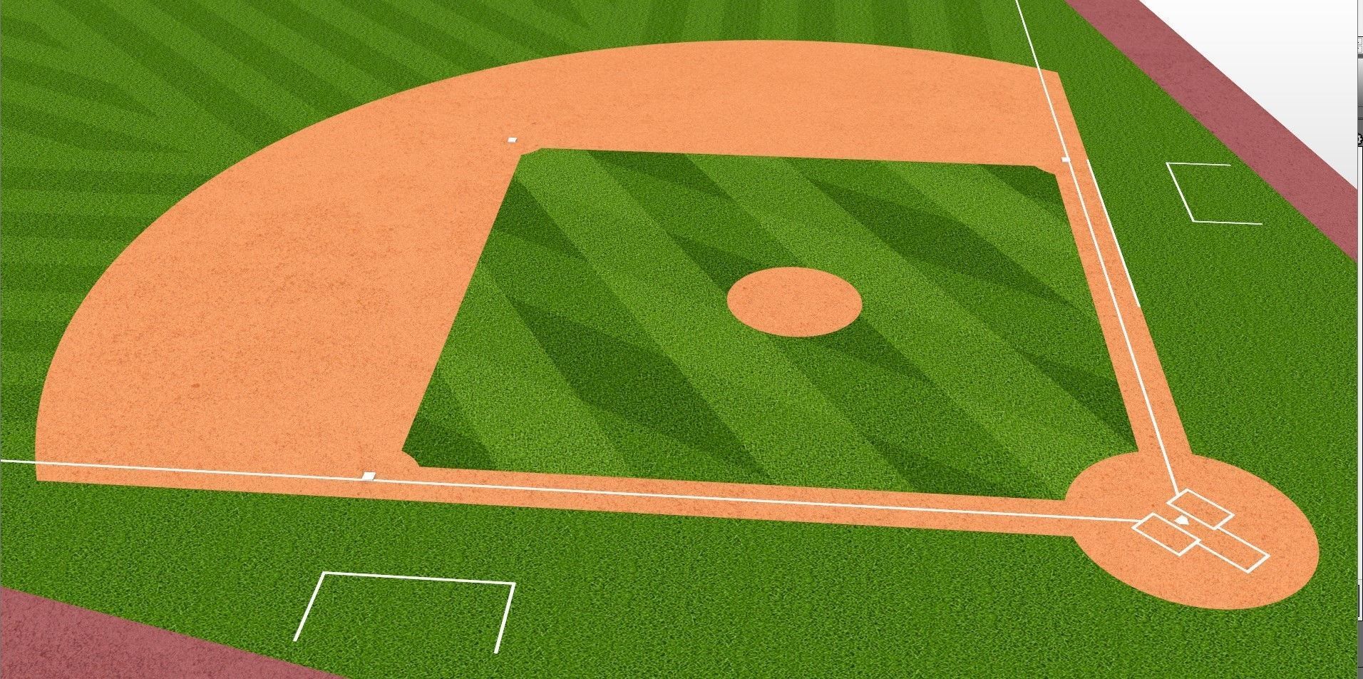 Baseball Field - MLB Version Low-poly 3D model_4
