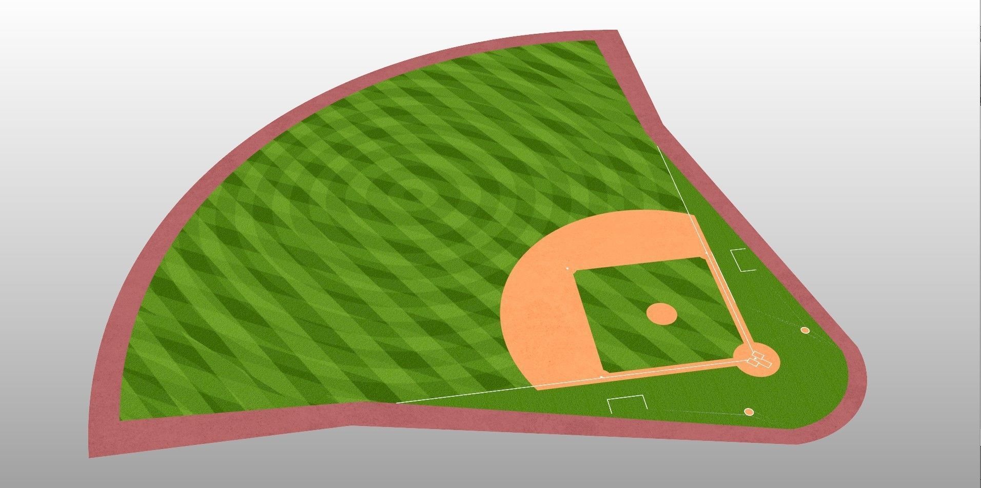 Baseball Field - MLB Version Low-poly 3D model_12