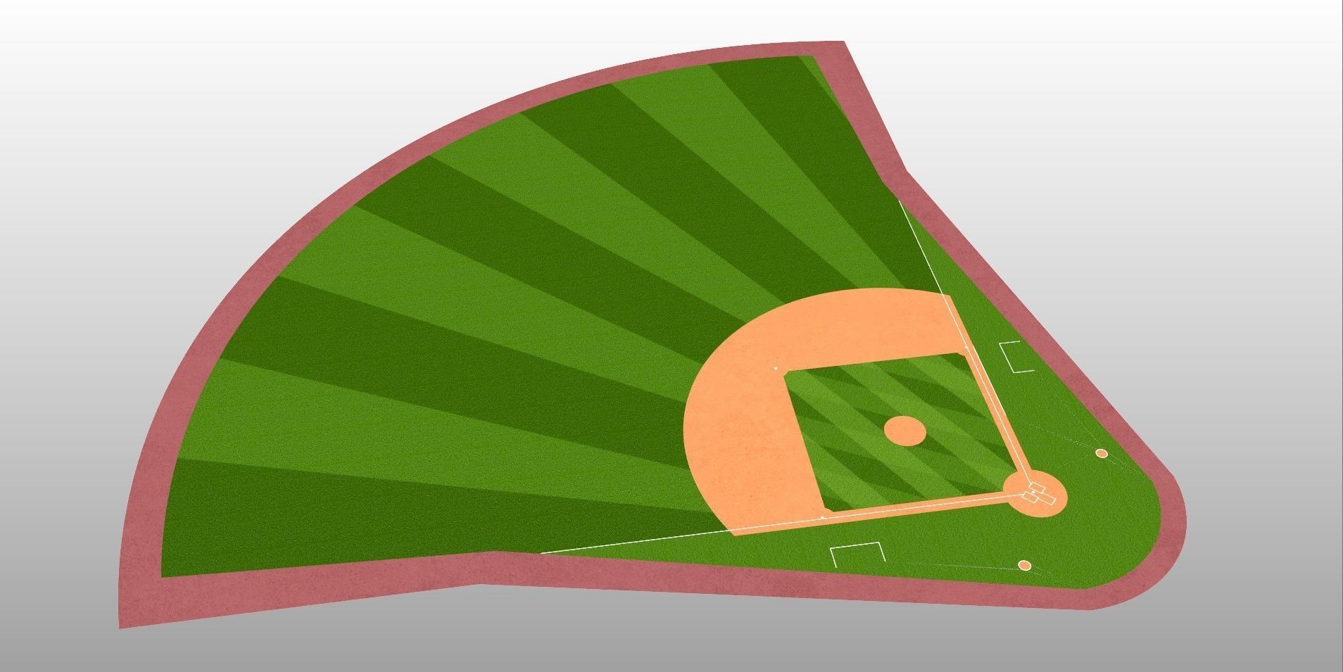 Baseball Field - MLB Version Low-poly 3D model_13