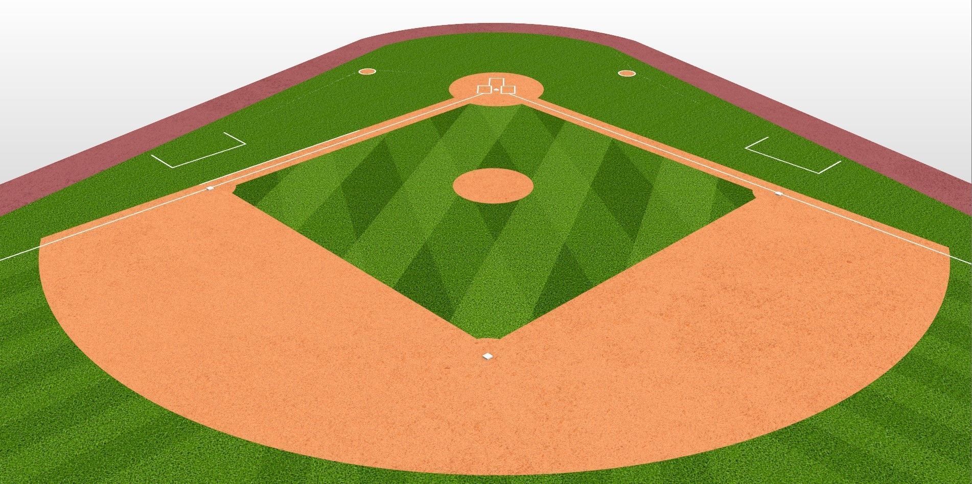 Baseball Field - MLB Version Low-poly 3D model_5