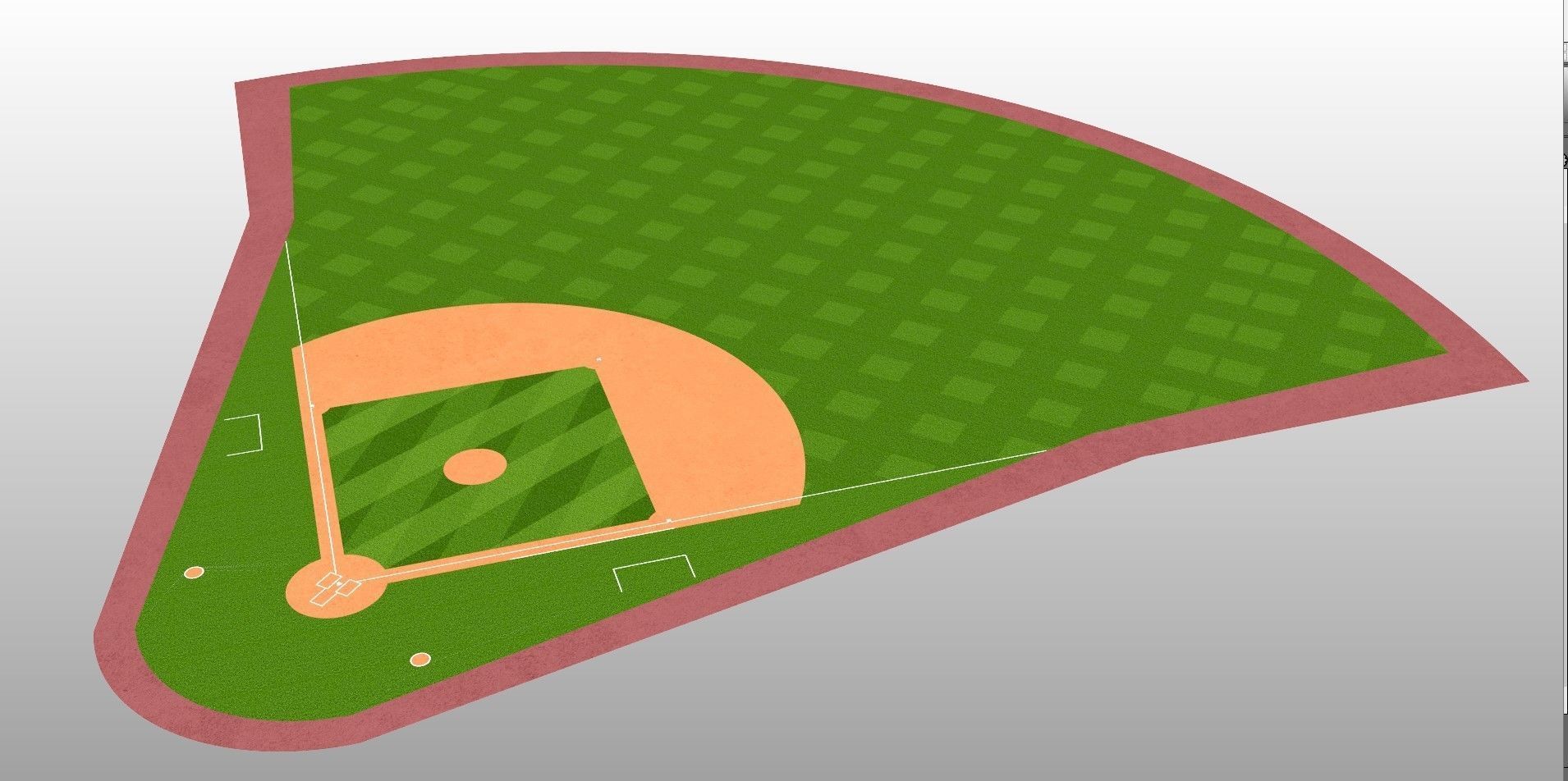 Baseball Field - MLB Version Low-poly 3D model_8