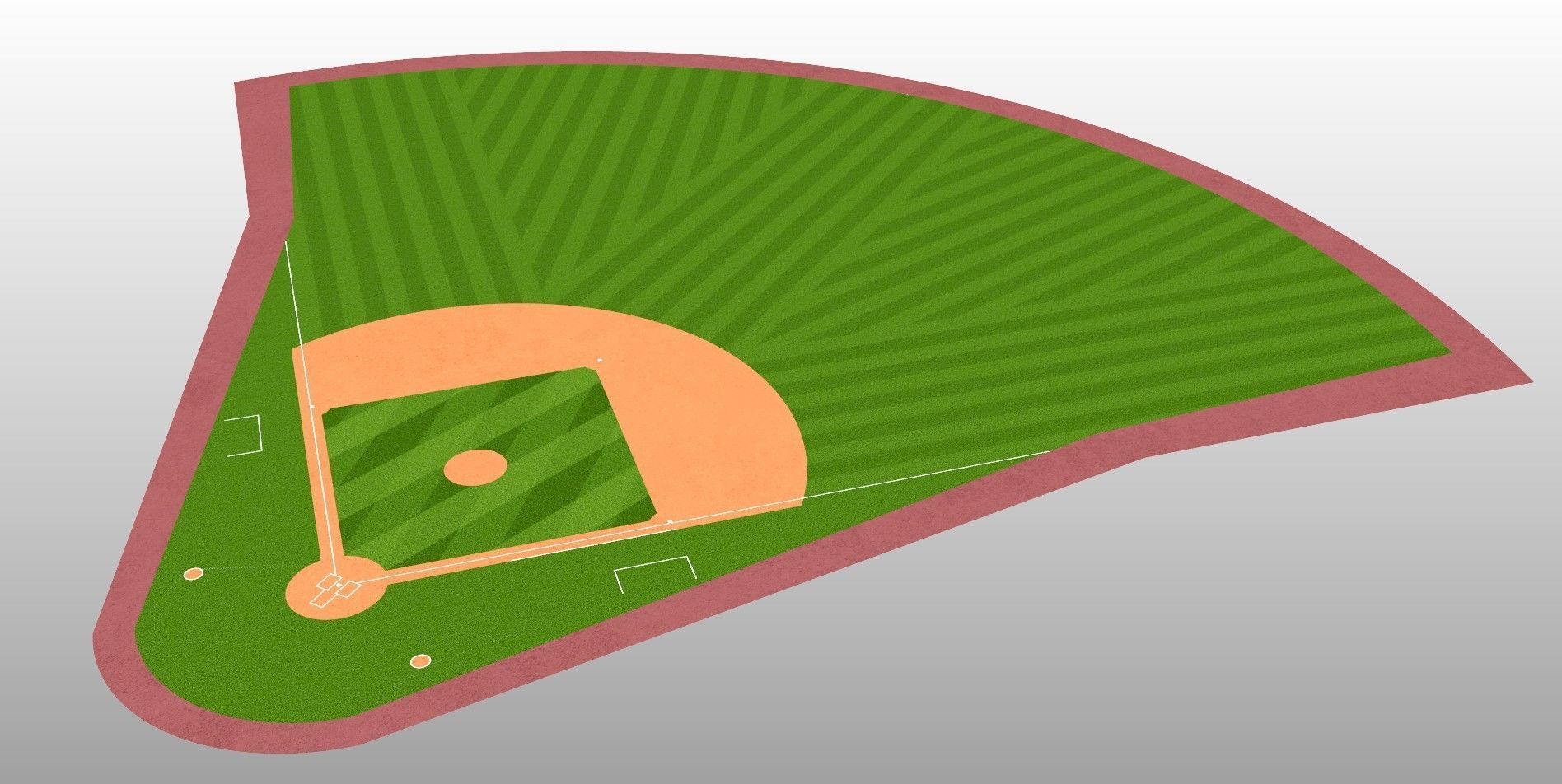 Baseball Field - MLB Version Low-poly 3D model_6