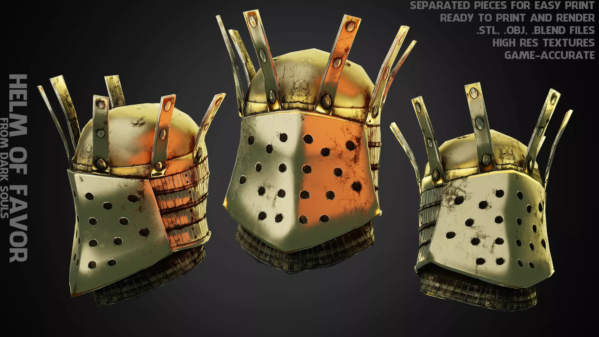 Dark Souls Lautrec Helm of Favor for Cosplay 3D print model_0