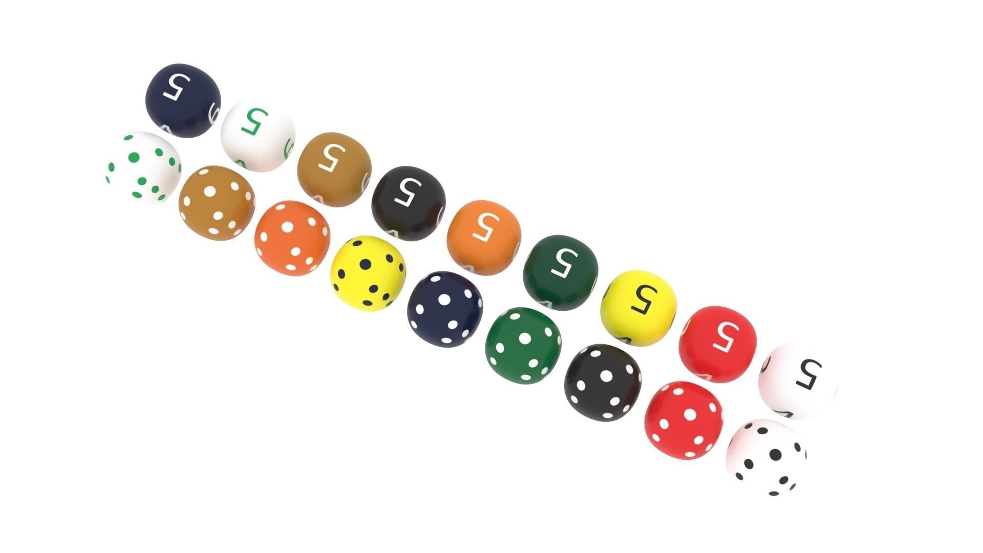 Spherical Dices Set 3D print model_3