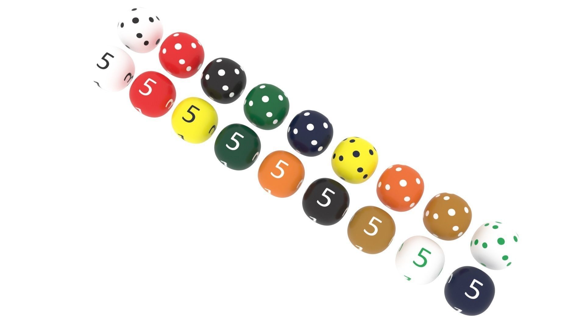 Spherical Dices Set 3D print model_1