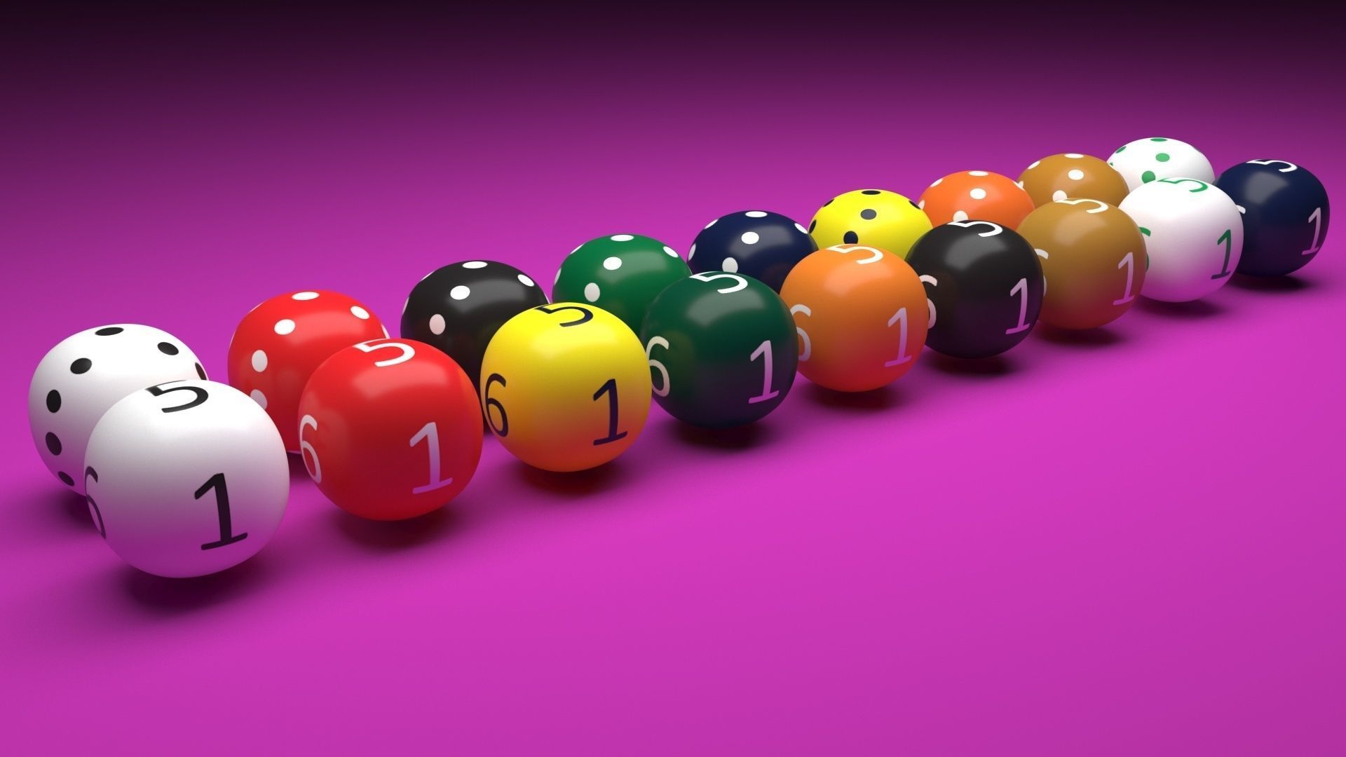 Spherical Dices Set 3D print model_25