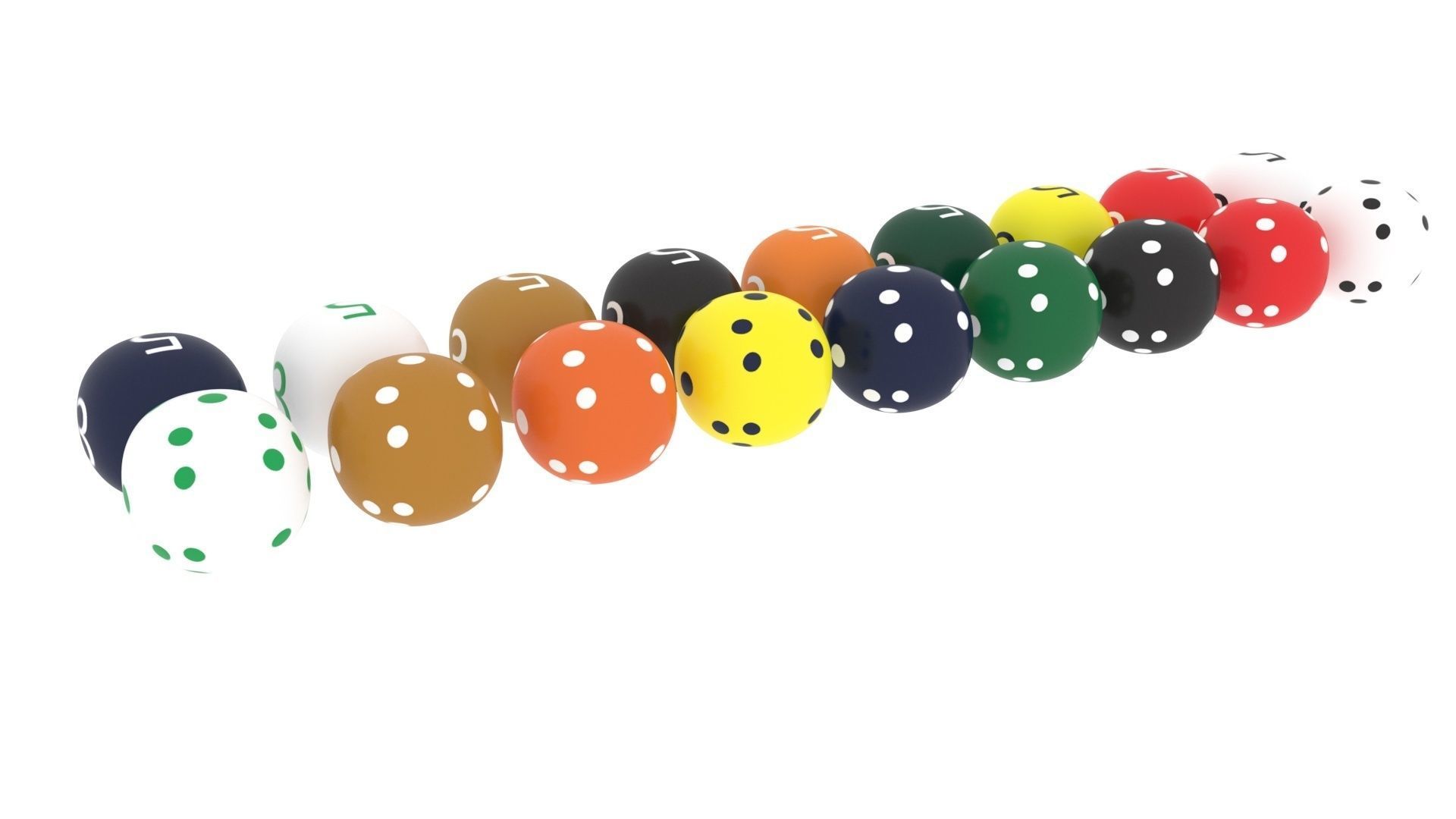 Spherical Dices Set 3D print model_2