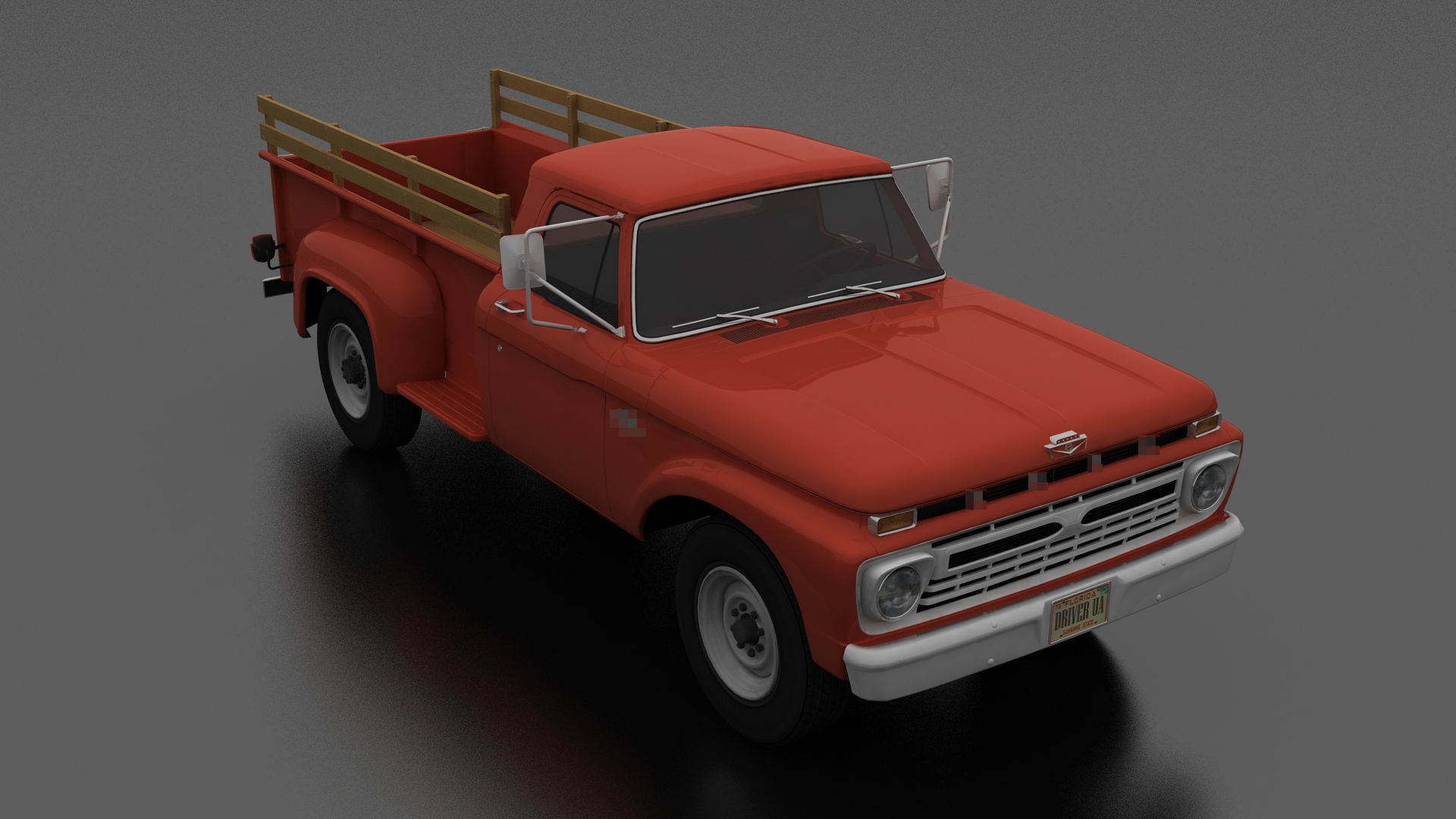 F-Series F-350 Flareside Pickup 1966 Low-poly 3D model_6