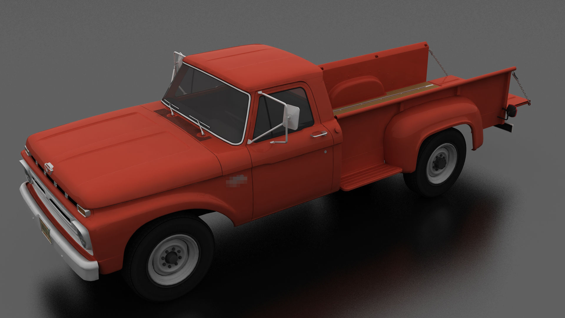 F-Series F-350 Flareside Pickup 1966 Low-poly 3D model_8