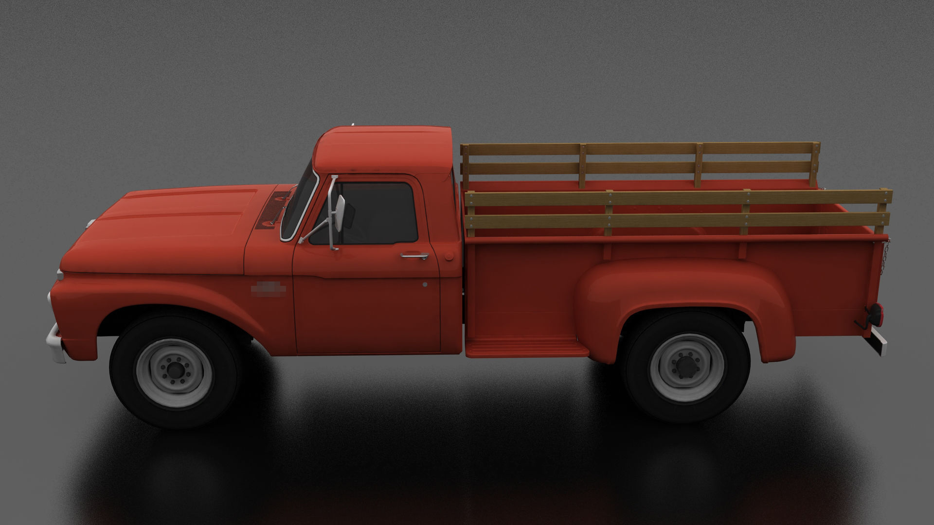 F-Series F-350 Flareside Pickup 1966 Low-poly 3D model_1