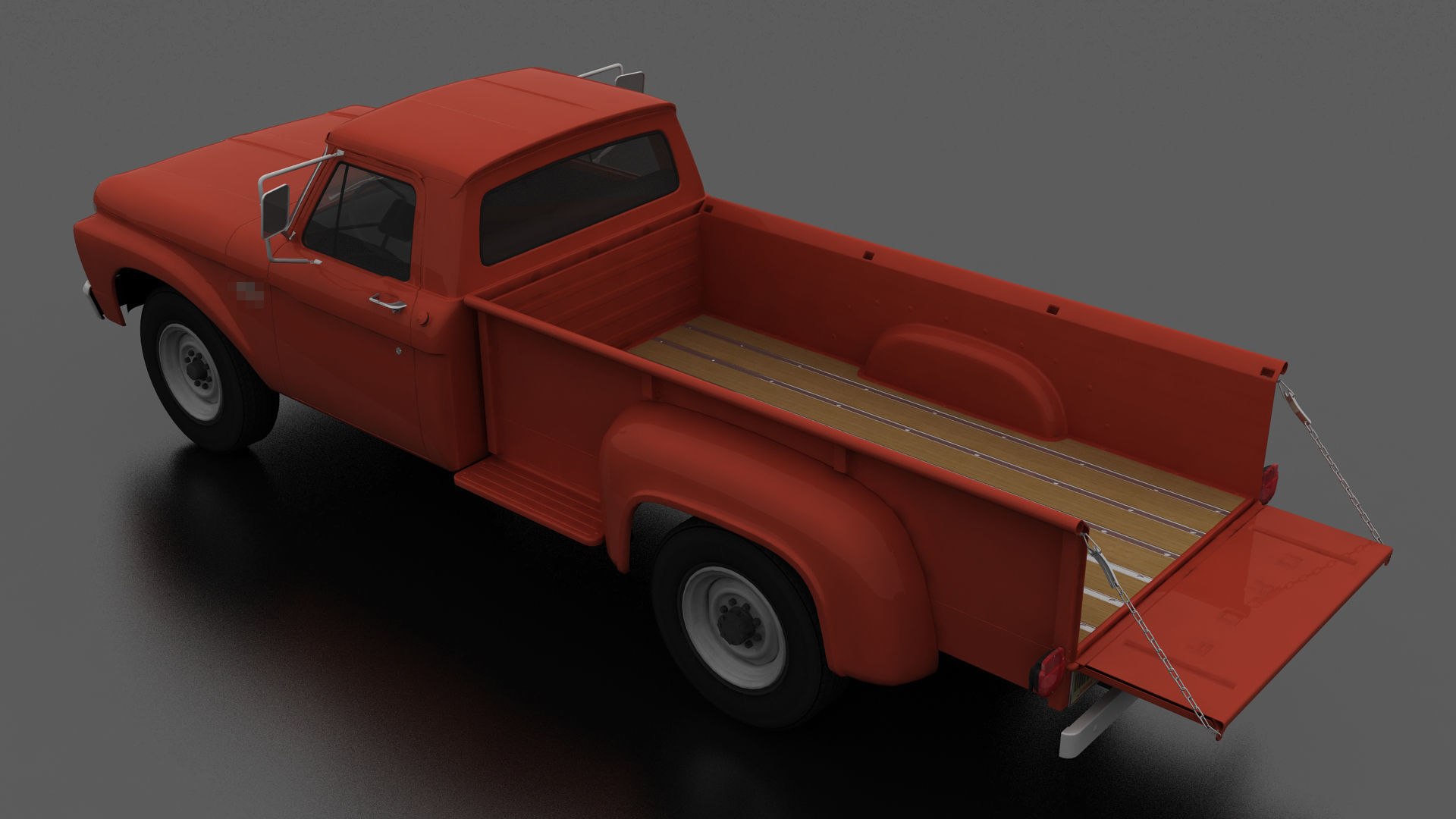 F-Series F-350 Flareside Pickup 1966 Low-poly 3D model_9