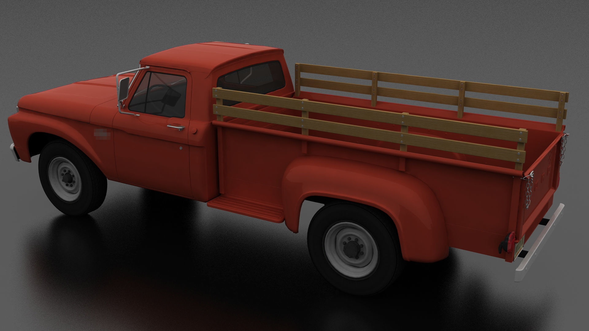F-Series F-350 Flareside Pickup 1966 Low-poly 3D model_2