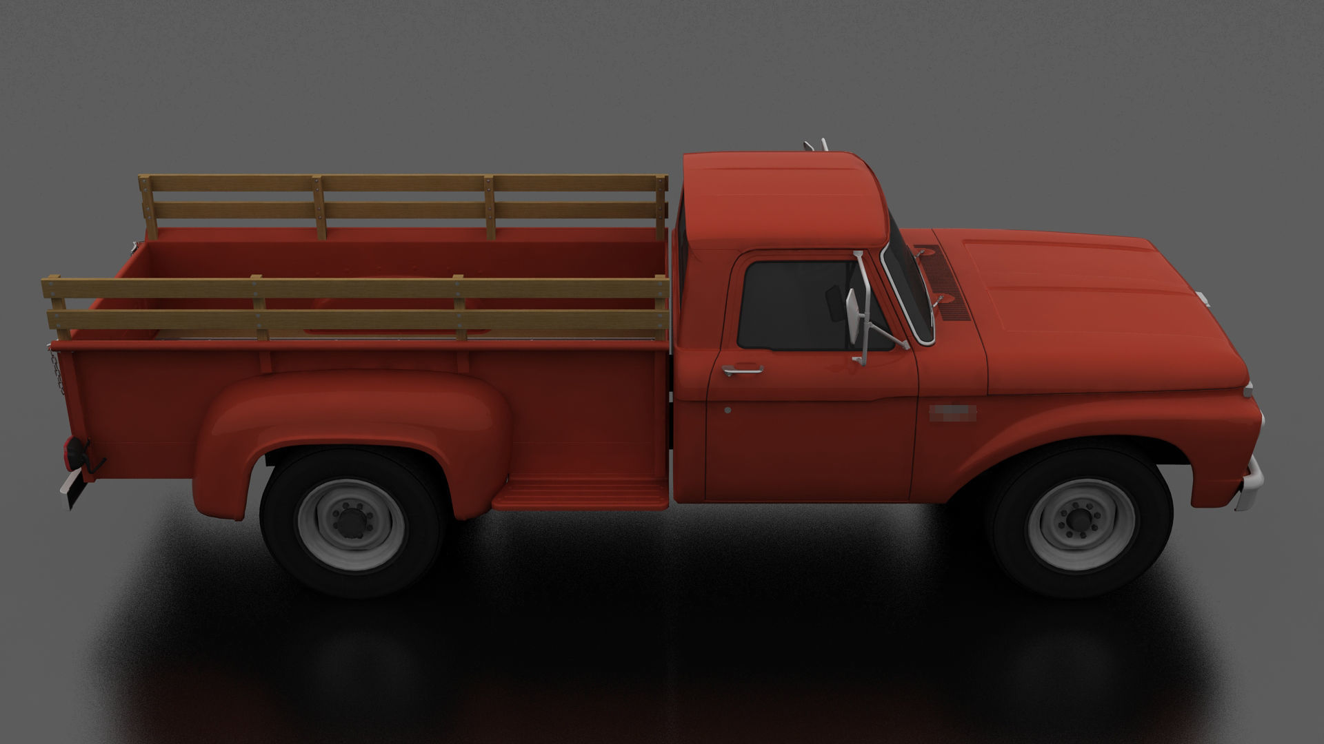 F-Series F-350 Flareside Pickup 1966 Low-poly 3D model_5