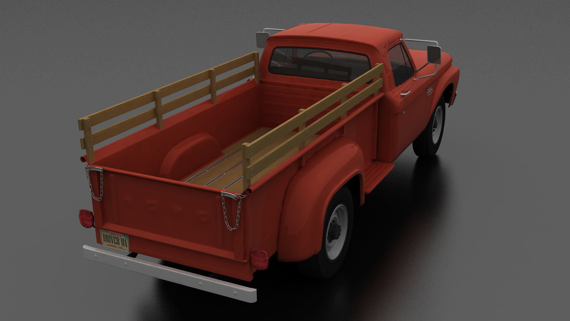 F-Series F-350 Flareside Pickup 1966 Low-poly 3D model_4