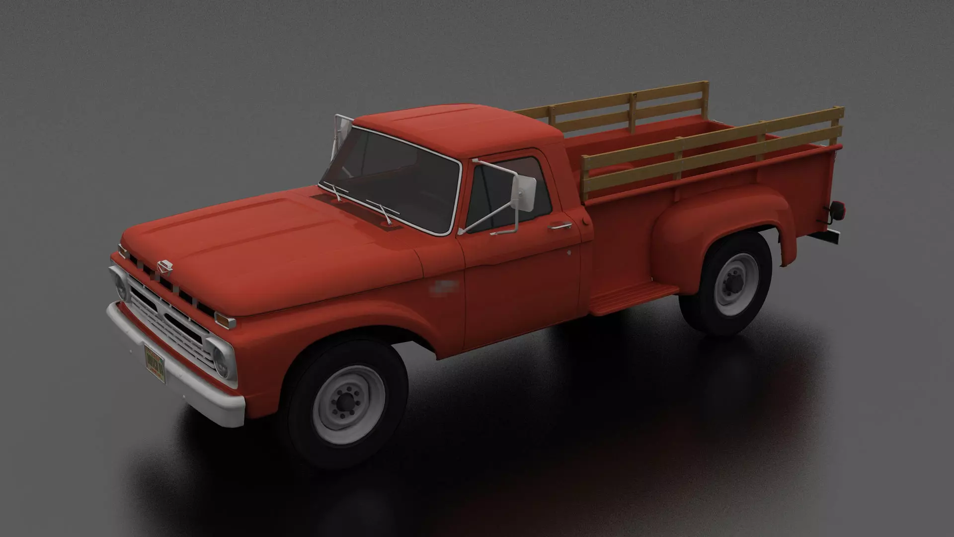 F-Series F-350 Flareside Pickup 1966 Low-poly 3D model_0