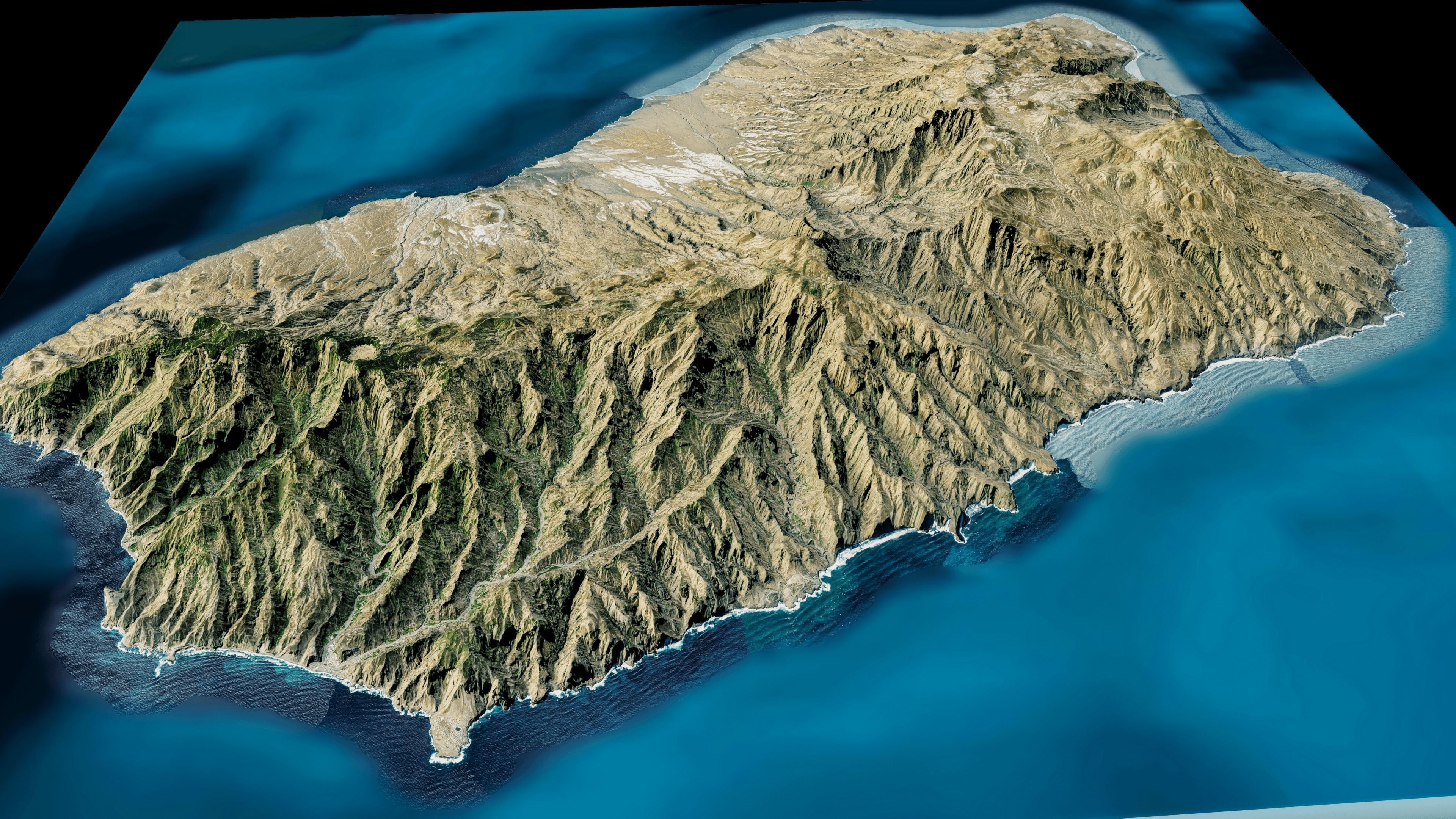 Santo Antao island 3d model terrain Low-poly 3D model_10