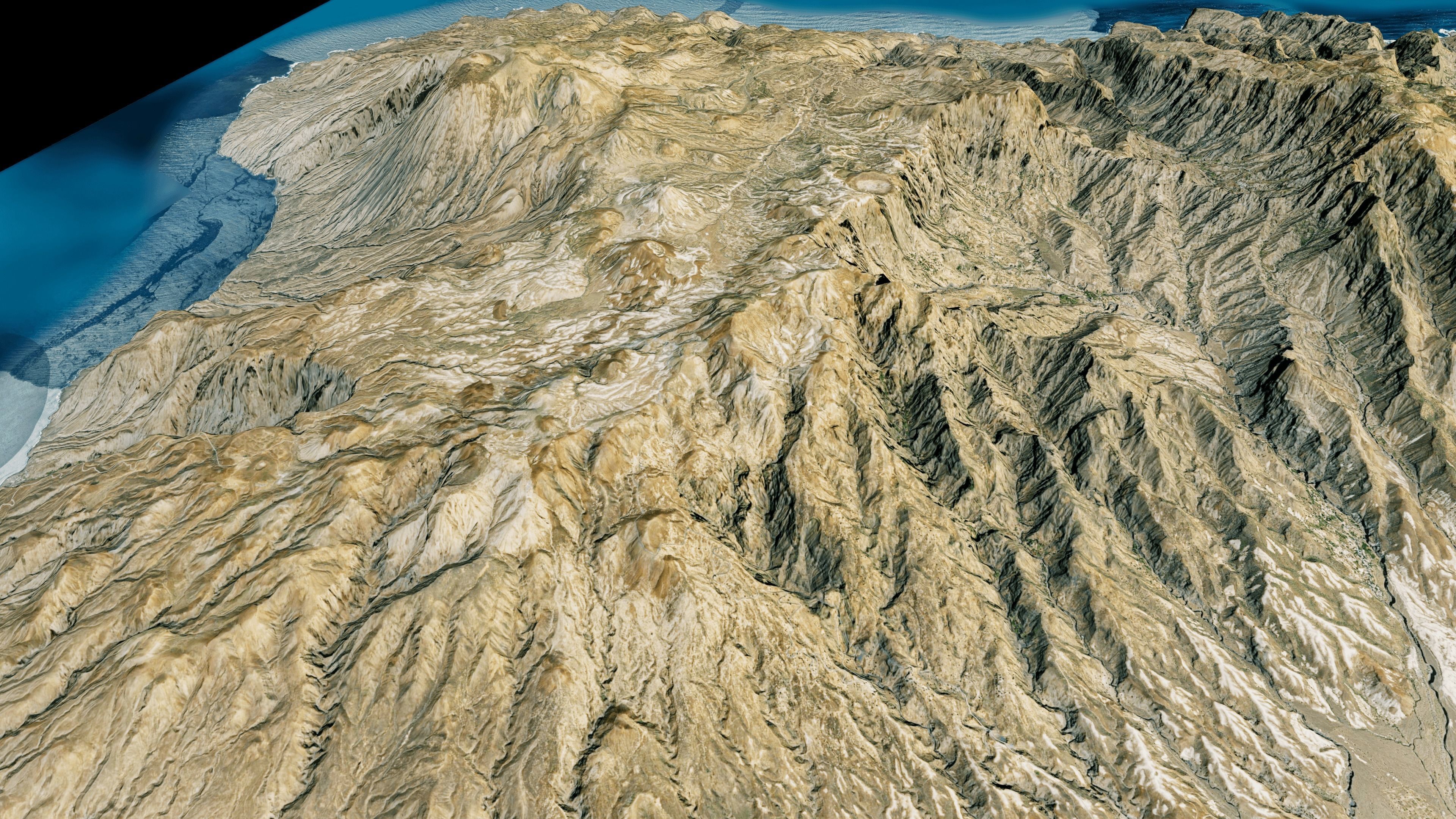 Santo Antao island 3d model terrain Low-poly 3D model_11