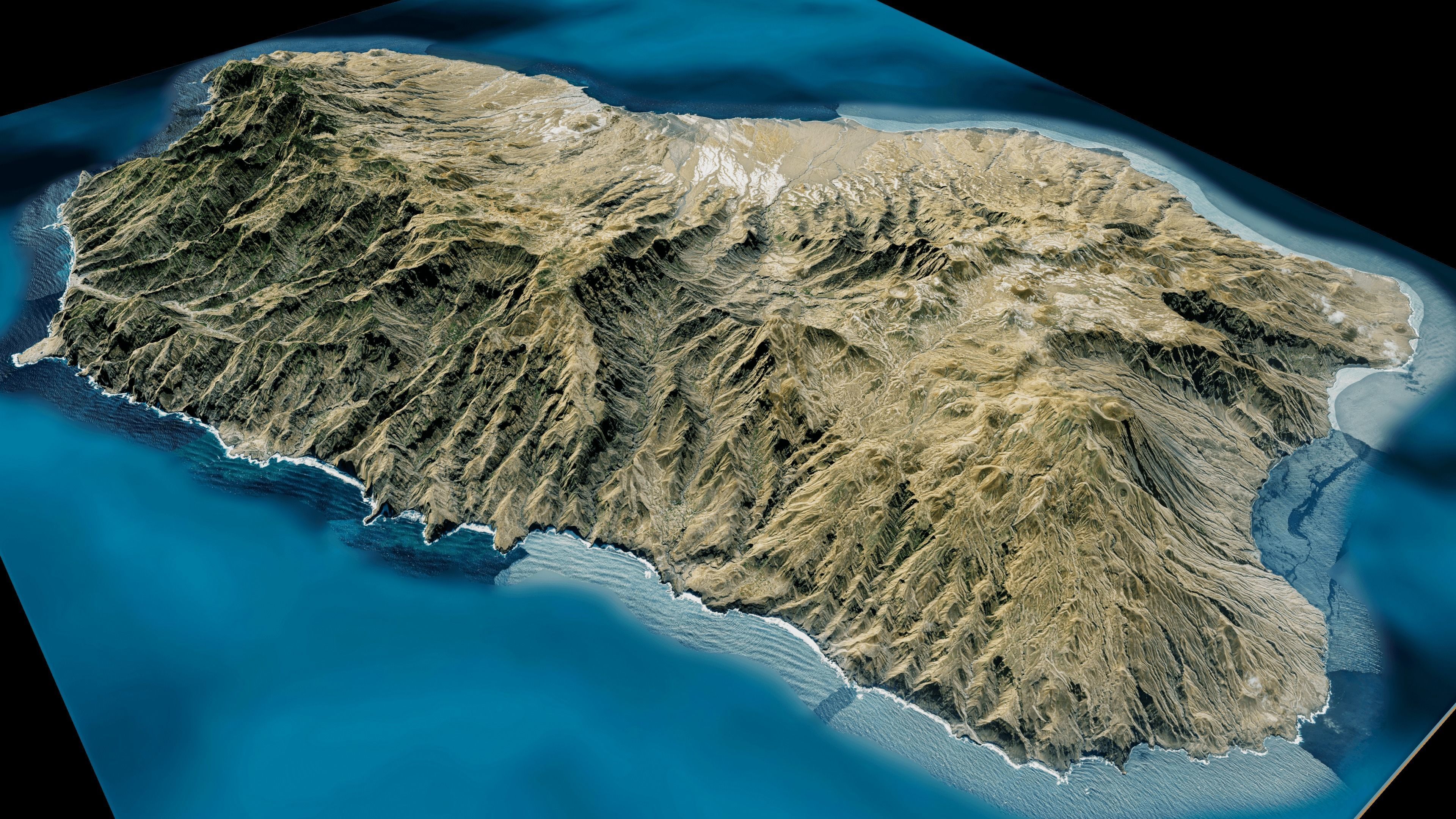 Santo Antao island 3d model terrain Low-poly 3D model_9