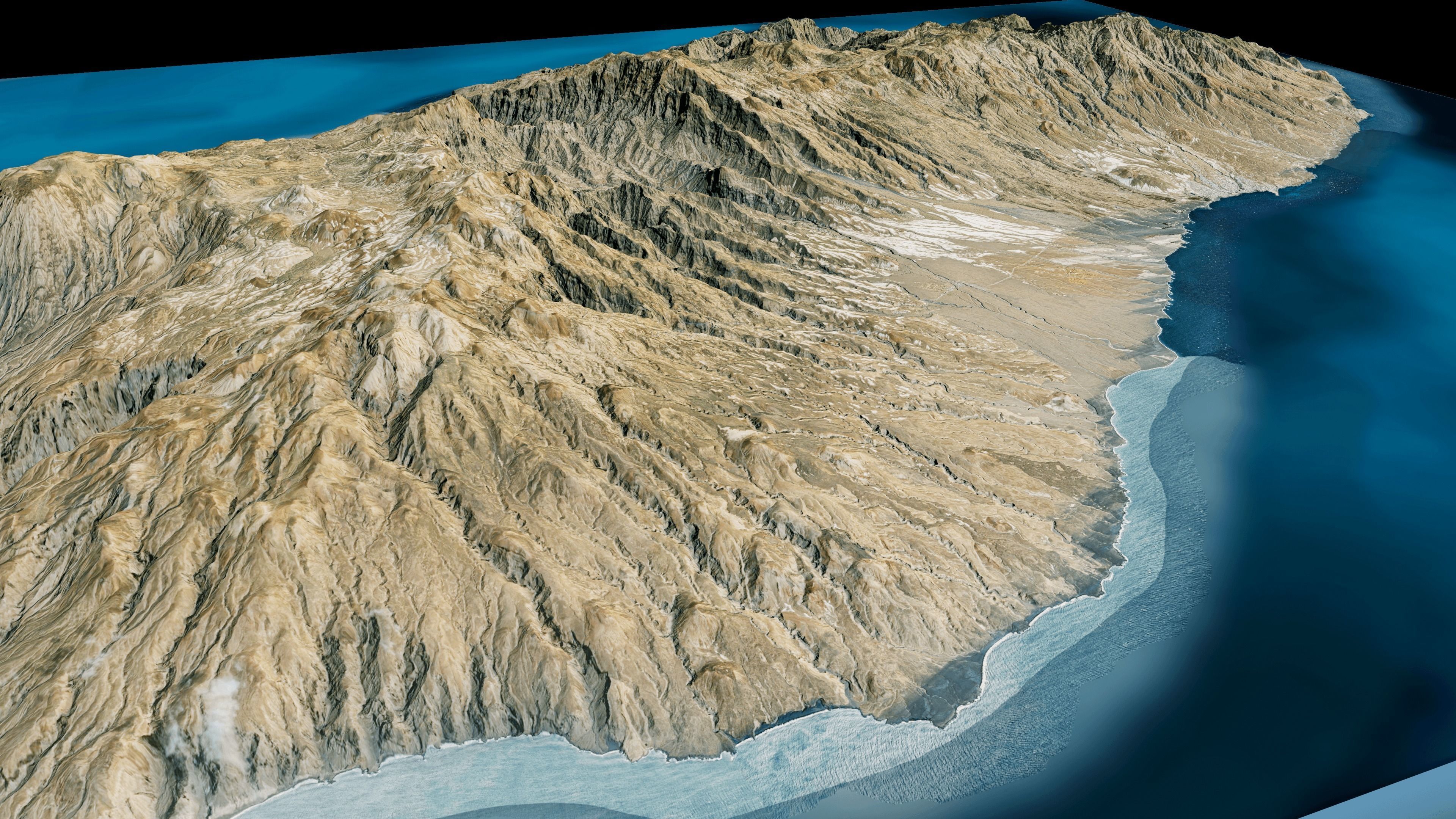 Santo Antao island 3d model terrain Low-poly 3D model_5