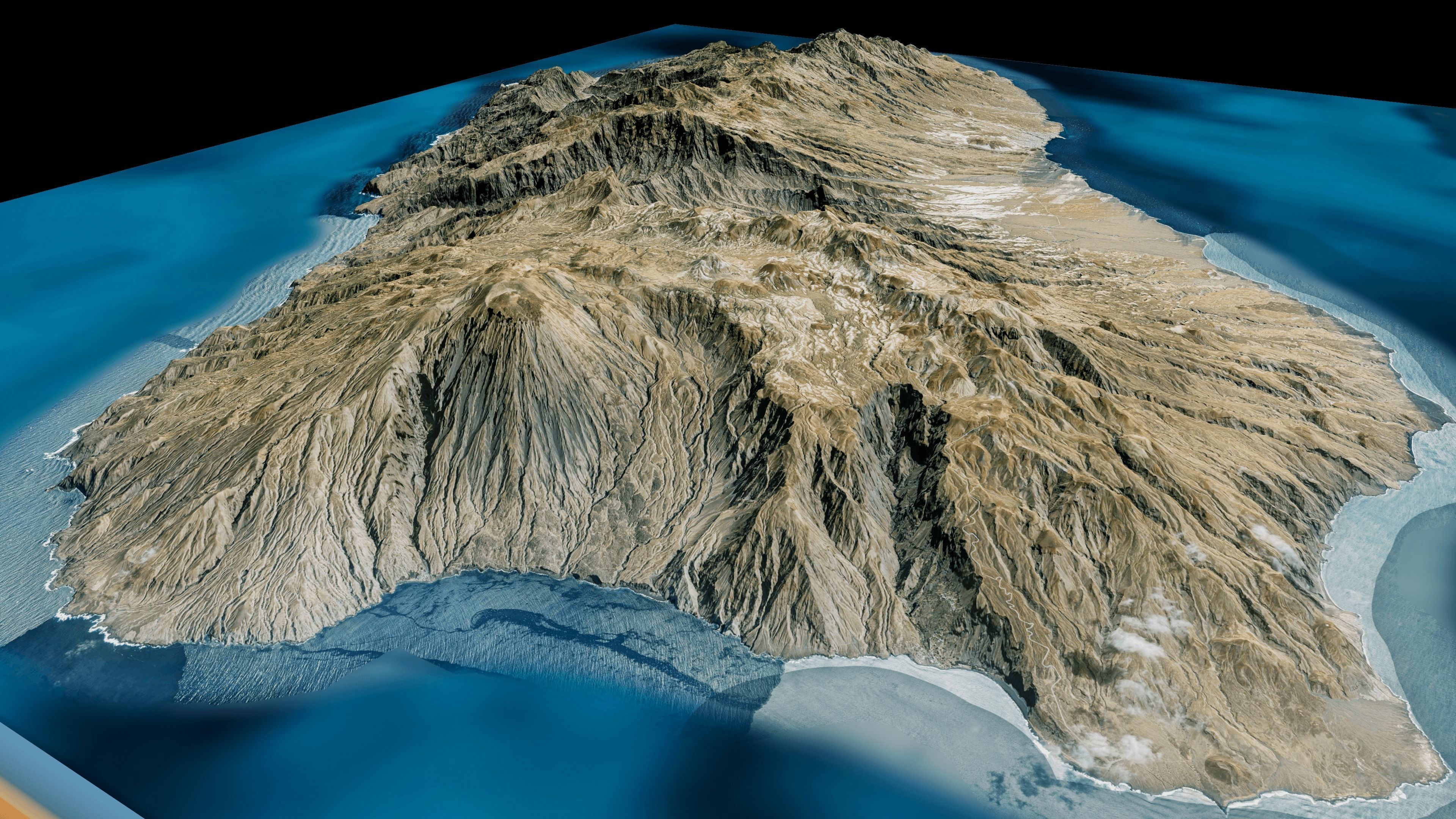 Santo Antao island 3d model terrain Low-poly 3D model_8