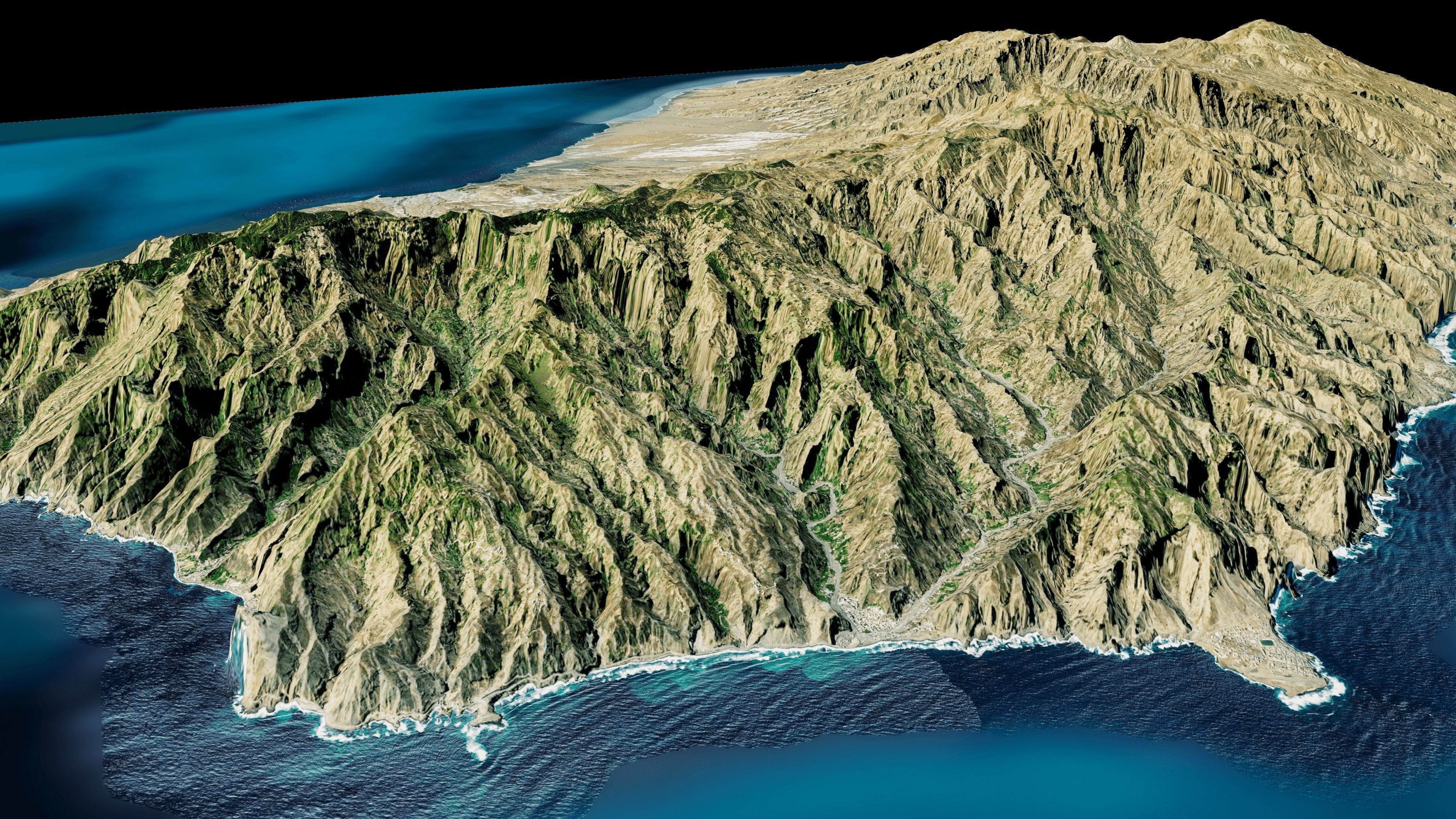 Santo Antao island 3d model terrain Low-poly 3D model_13