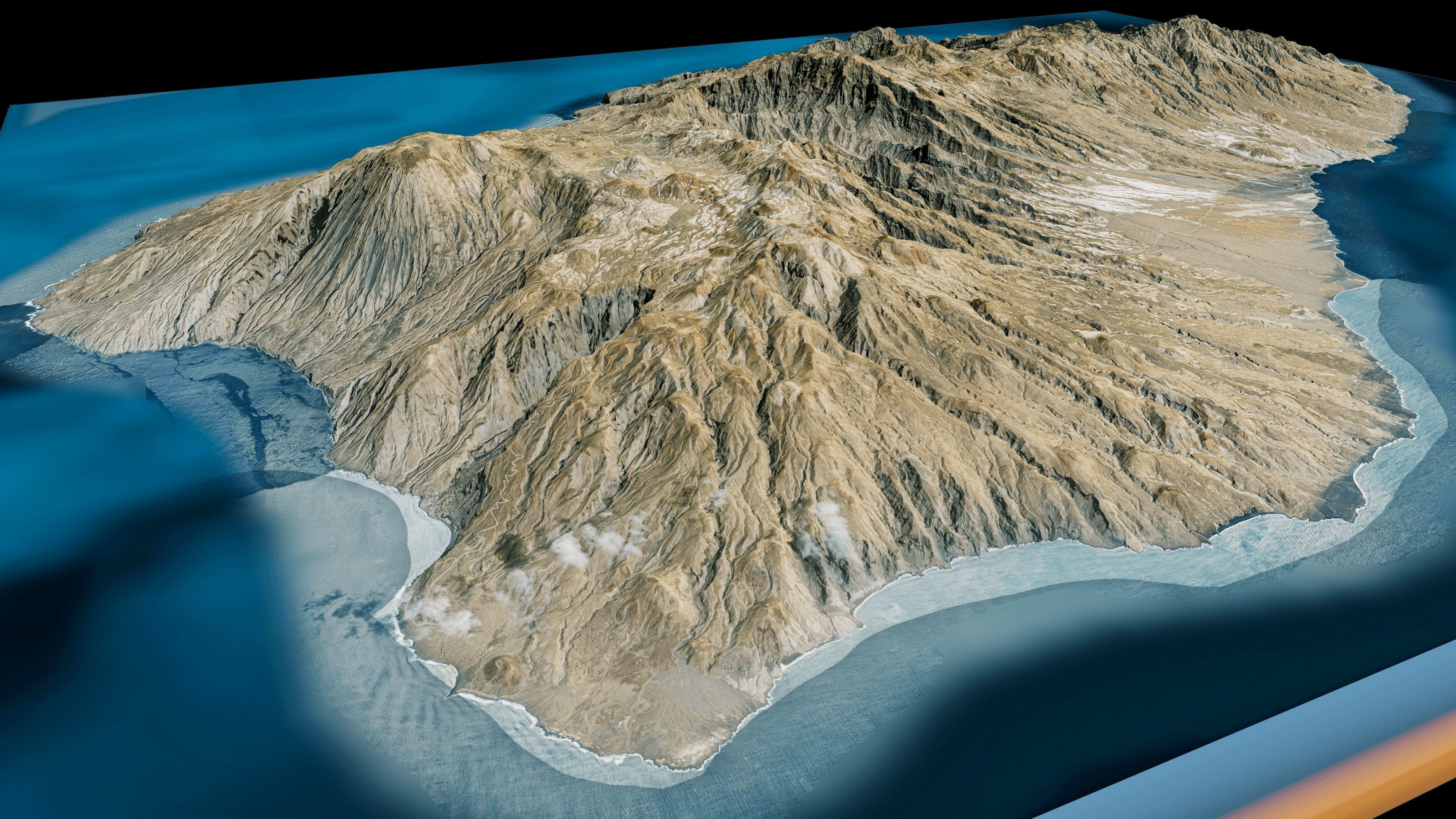 Santo Antao island 3d model terrain Low-poly 3D model_7