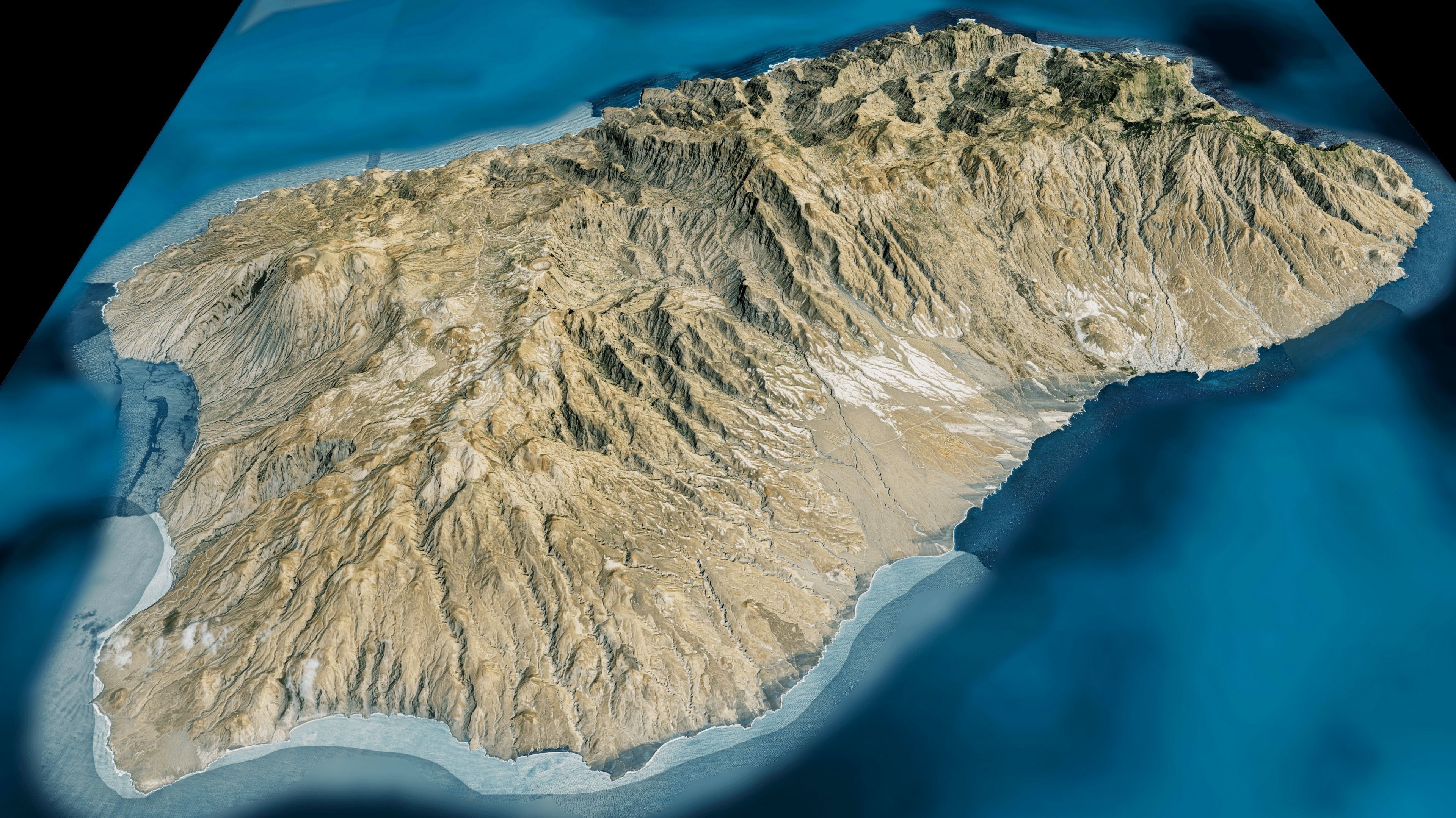 Santo Antao island 3d model terrain Low-poly 3D model_4