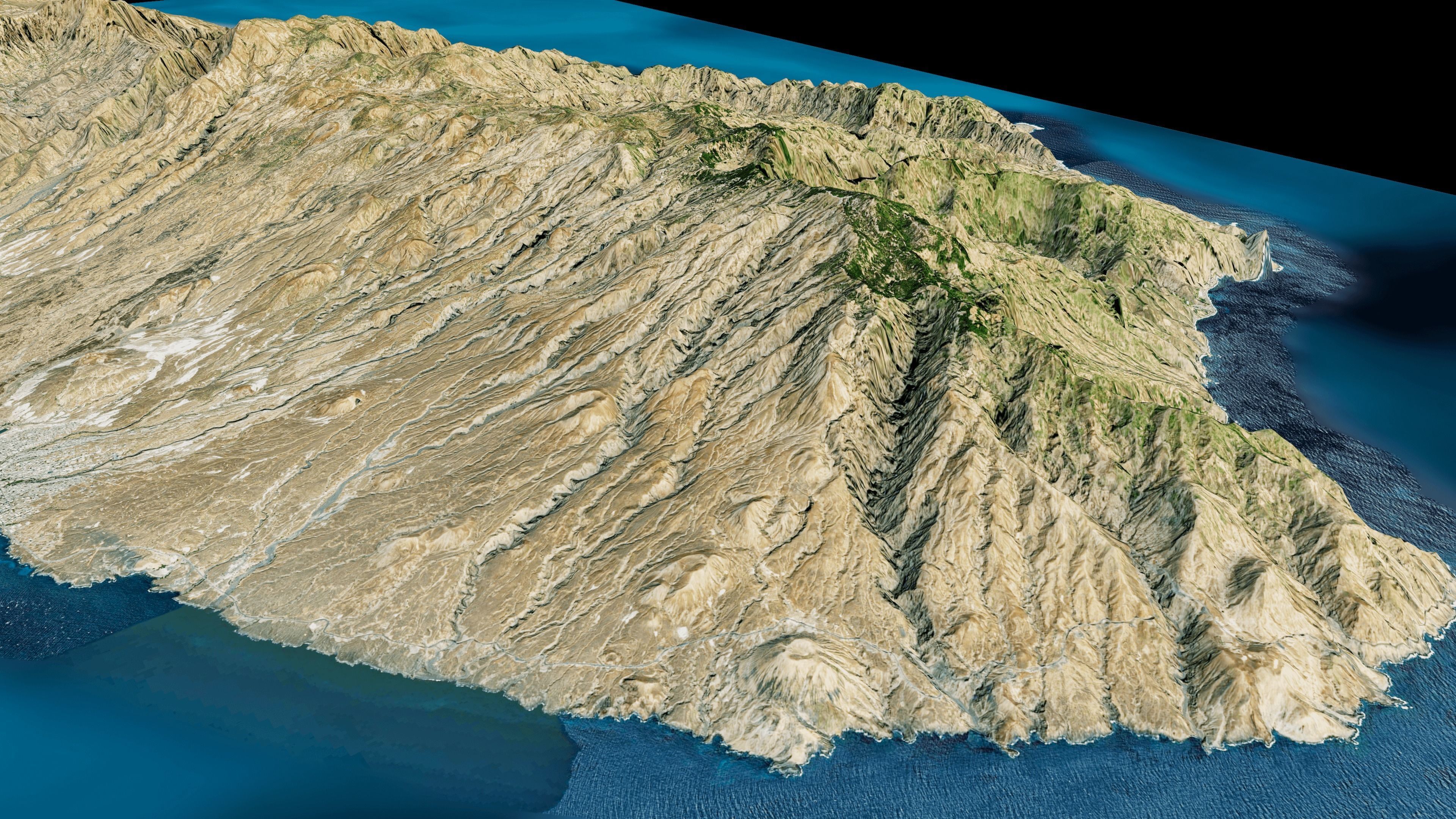 Santo Antao island 3d model terrain Low-poly 3D model_6