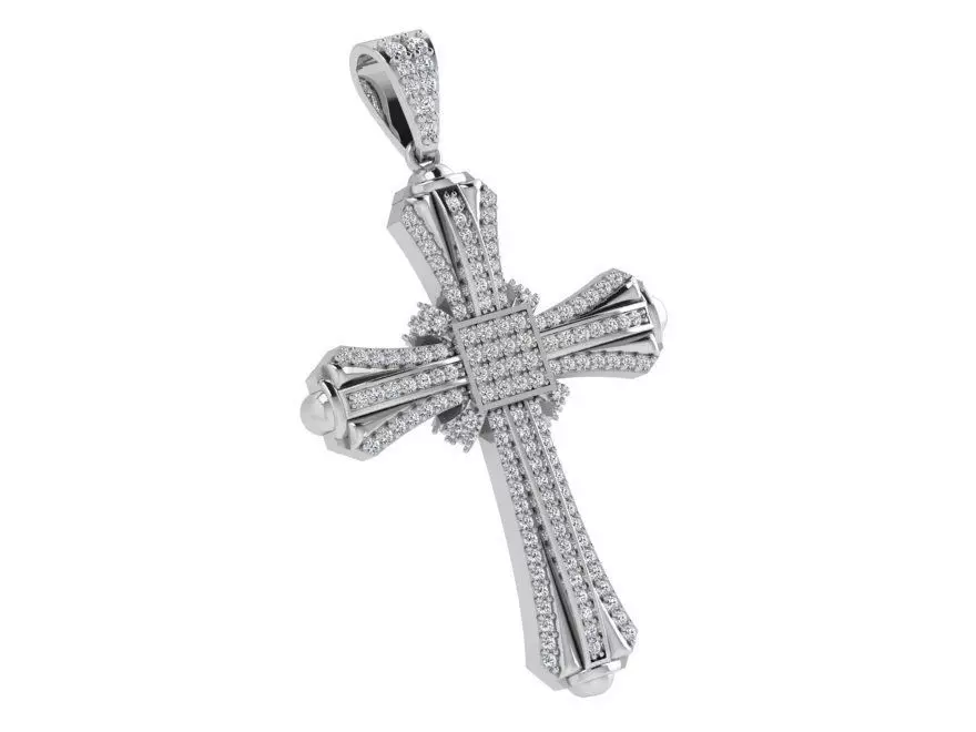 Cross Diamond Pendant 4254 3D print model_0