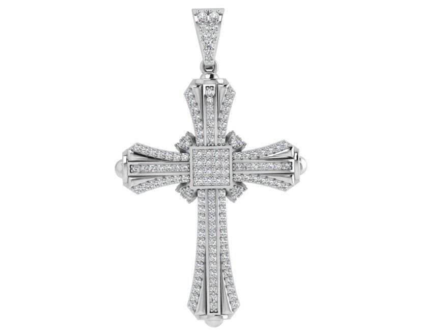 Cross Diamond Pendant 4254 3D print model_2