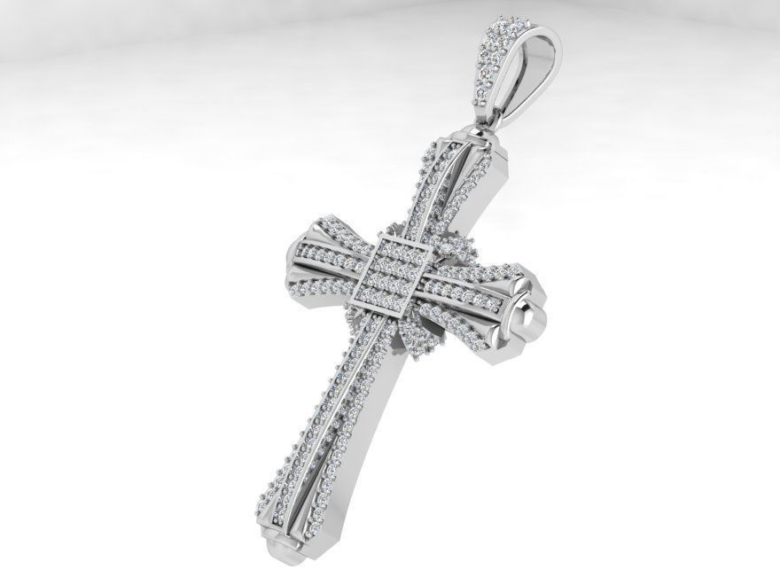 Cross Diamond Pendant 4254 3D print model_3