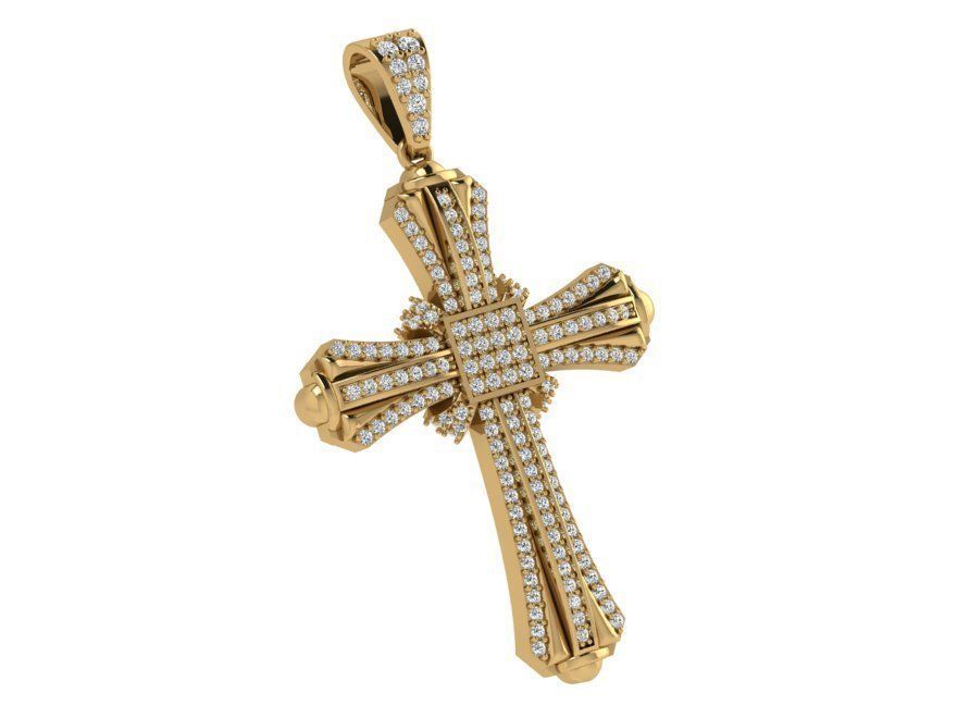 Cross Diamond Pendant 4254 3D print model_1