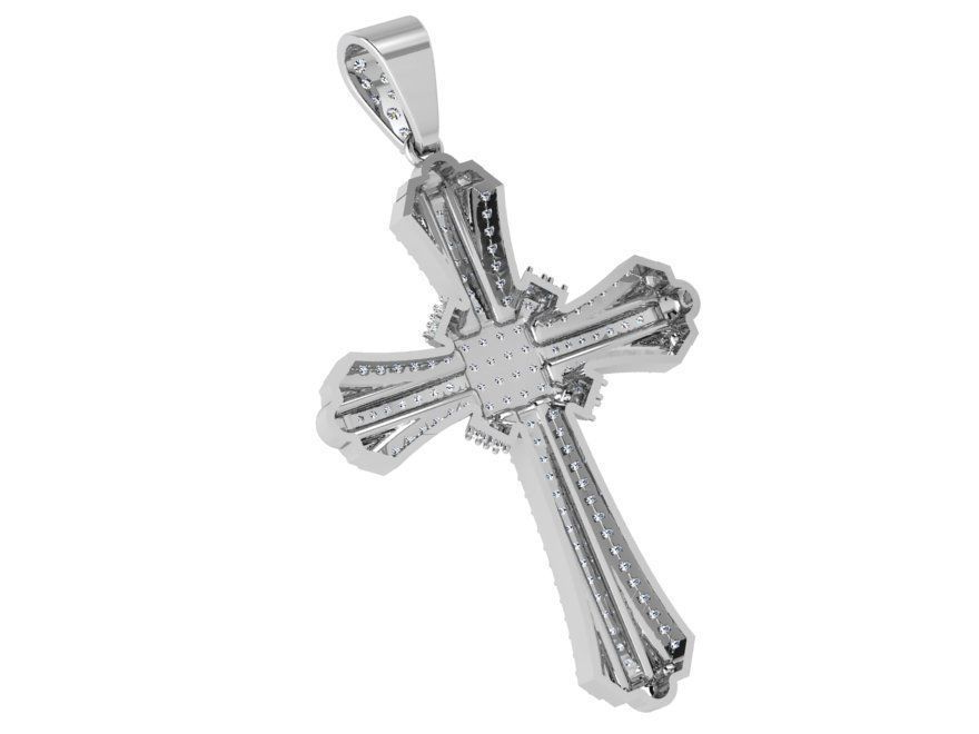 Cross Diamond Pendant 4254 3D print model_4