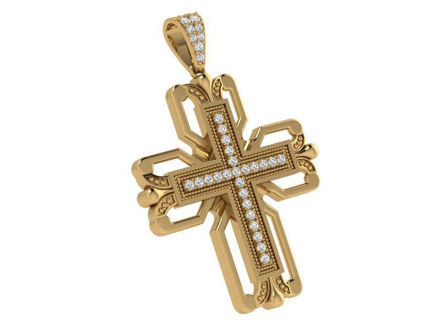 Cross Diamond Pendant 4256 3D print model_1